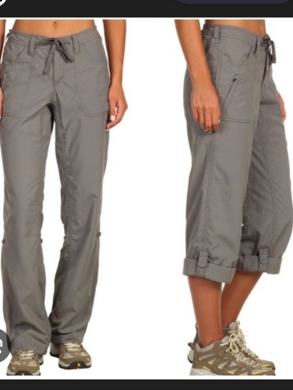 The North Face Pants Women's 8, Nylon‎ Roll Up Tab Straight Leg Drawstring Logo